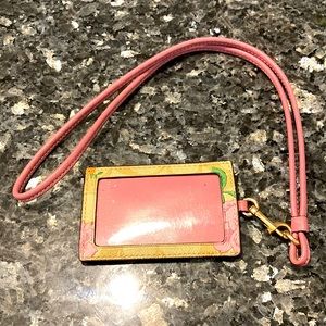 Coach Pink ID lanyard